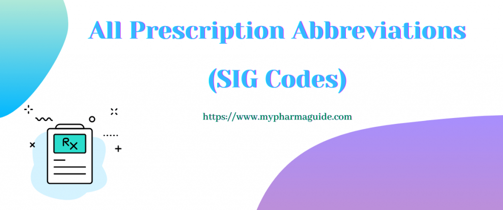 Master List of Prescription Abbreviations (Sig Codes)